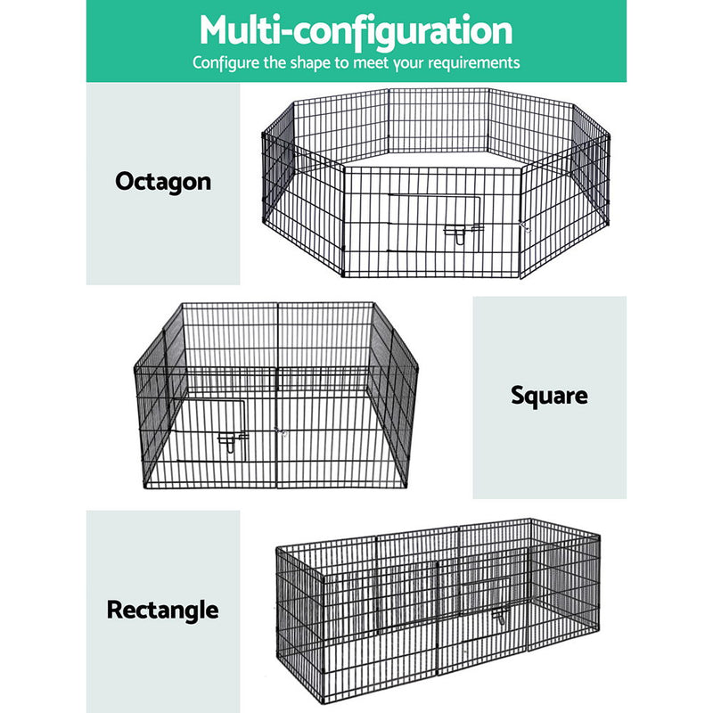 i.Pet 24" 8 Panel Dog Playpen Pet Fence Exercise Cage Enclosure Play Pen