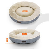 FEANDREA 55cm Dog Sofa Bed Round Shape Fabric Grey