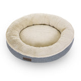 FEANDREA 55cm Dog Sofa Bed Round Shape Fabric Grey