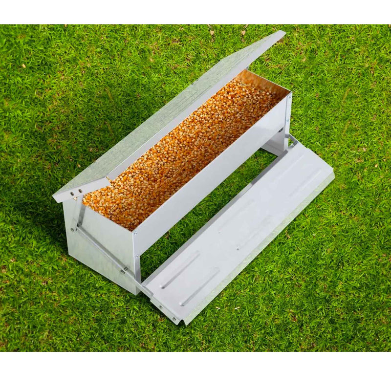 8L Automatic Chook Chicken Feeder Poultry Auto Treadle Aluminium Metal Coop