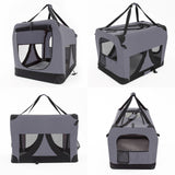 Portable Soft Dog Cage Crate Carrier L GREY