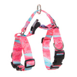 Dog Double-Lined Straps Harness Adjustable L MARBLE PINK