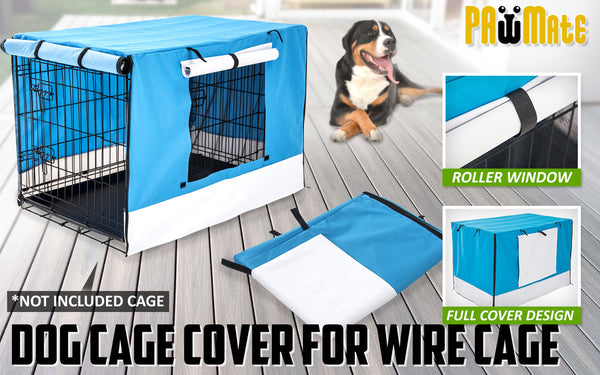 Cage Cover Enclosure for Wire Dog Cage Crate 42in BLUE