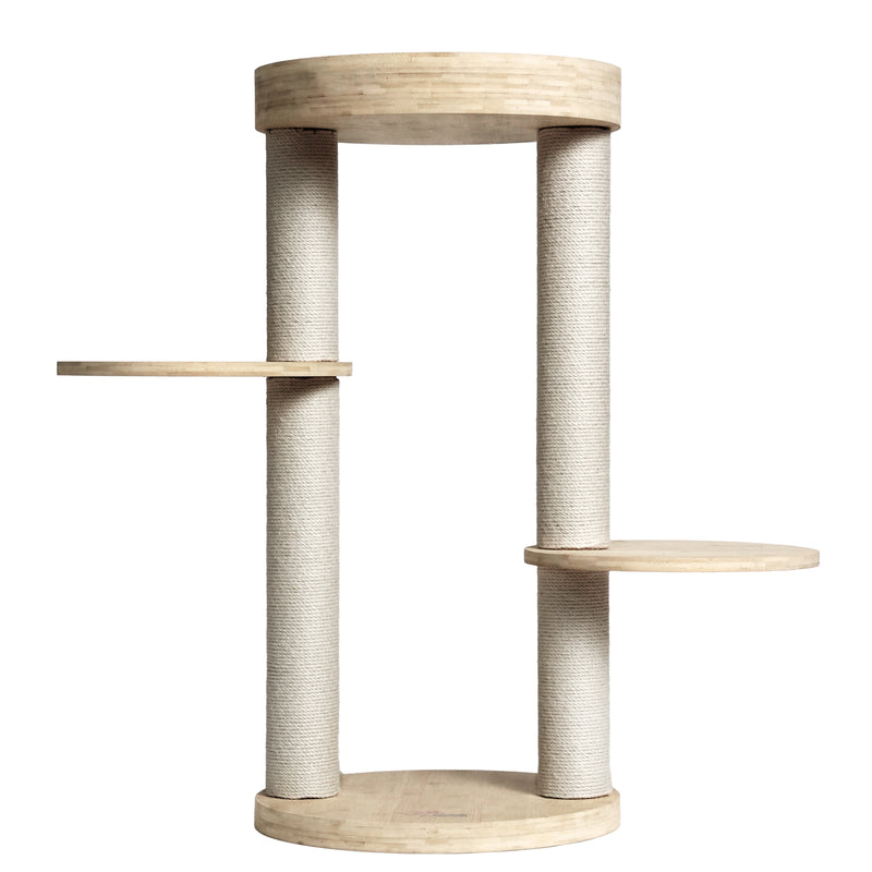 Whisker Wonderland Premium Eco Bamboo Cat Tree Small - Natural Bamboo Structure, Safe & Stable, Multi-Functional Cat Furniture, Climbing & Scratching