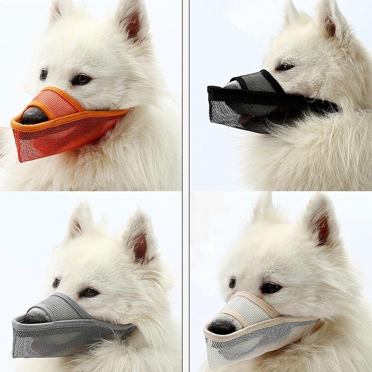 Dog Mouth Cover Anti-Bite Mesh Dog Mouth Cover Medium And Large Dogs Anti-Drop Mask Xs - Gray