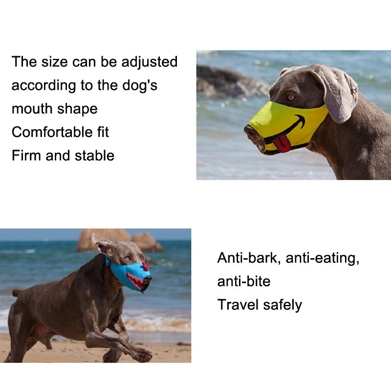 Cartoon Dog Mouth Cover Anti-Bite Nylon Dog Mask - Size L - Yellow - Xl