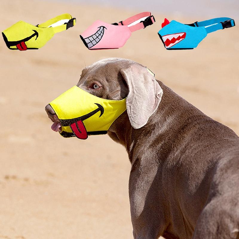 Cartoon Dog Mouth Cover Anti-Bite Nylon Dog Mask - Size L - Pink - Xl