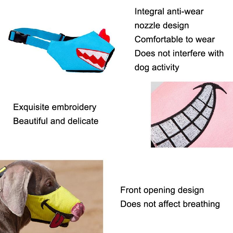 Cartoon Dog Mouth Cover Anti-Bite Nylon Dog Mask - Size L - Blue - Xl