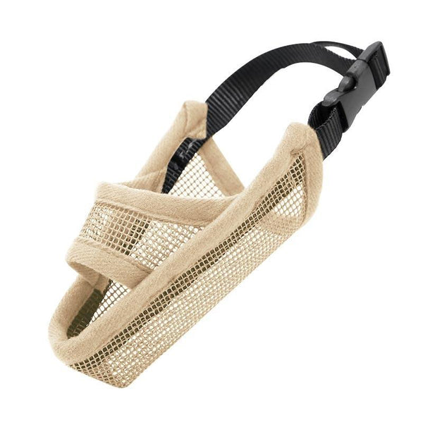 Dog Mouth Cover Anti-Bite Mesh Dog Mouth Cover Medium And Large Dogs Anti-Drop Mask S - Beige