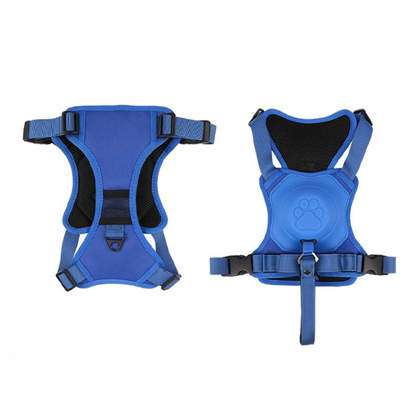 Vibe Geeks Ultimate 2-in-1 Reflective No-pull Dog Harness with Retractable Leash and Control Handle - Orange - M