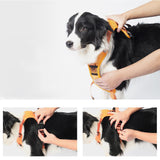 Vibe Geeks Ultimate 2-in-1 Reflective No-pull Dog Harness with Retractable Leash and Control Handle - Orange - M