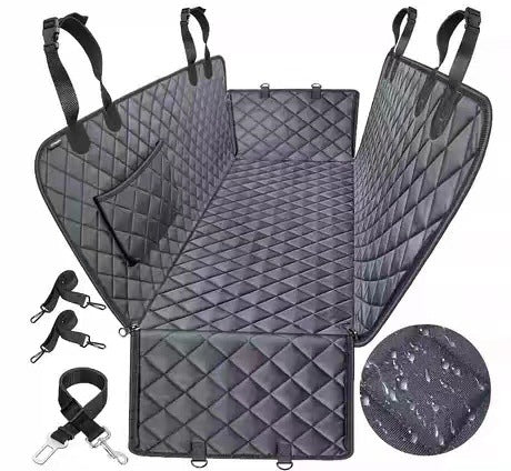 Dog Car Seat Cover with Mesh Window, Waterproof Pet Seat Cover for Back Seat, Non-Slip Durable Scratchproof Dog Hammock for Cars, Trucks and SUVs