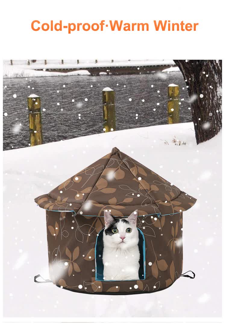 Outdoor Waterproof Cat House - Insulated, Weatherproof, Warm Shelter for Cats, Ideal for Winter Protection, Size: M 40*41cm