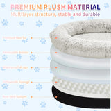 Fluffy Donut-Shaped Pet Bed- Soft, Cozy, and Anti-Anxiety for Dogs and Cats, Machine Washable  Gradient Coffee Size:L 90*65*20cm