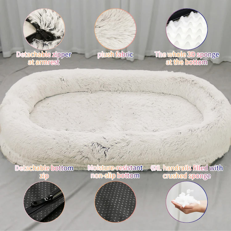 Fluffy Donut-Shaped Pet Bed- Soft, Cozy, and Anti-Anxiety for Dogs and Cats, Machine Washable  Coffee Size:S 60*15*18cm