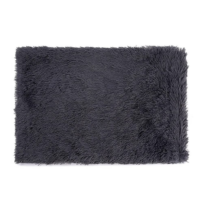 Fluffy Pet Blankets-Soft Faux Fur, Anti-Anxiety Cozy Throws for Cats and Dogs, M 80*55cm Dark Grey