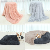 Fluffy Pet Blankets-Soft Faux Fur, Anti-Anxiety Cozy Throws for Cats and Dogs, M 80*55cm Light Grey