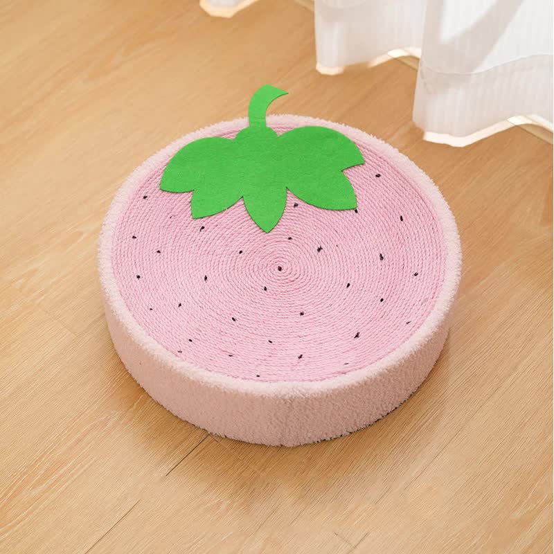 Strawberry-Shaped Cat Scratcher Bed - Fun Sisal Pad for Cats 40*40*10cm