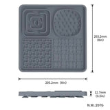 Multi-Functional Slow Feeder Mat for Dogs- Anti-Slip Lick Pad with Multiple Textures Square 2PCS (Blue & Green)