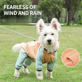 Waterproof Dog Raincoat with Hidden Leash Hole - Windproof and Comfortable for Outdoor Walks, Size:S (Back Length 20cm/7.87in, Bra 31cm/12.20in) Orange