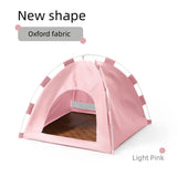 Outdoor Cat House,Pet Tent -Windproof and Dustproof Shelter for Small Pets, Pink, Size: S  35*35*30cm