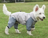 Waterproof Dog Raincoat with Hidden Leash Hole - Windproof and Comfortable for Outdoor Walks, Size:M (Back Length 25cm/9.84in, Bra 38cm/14.96in) Grey