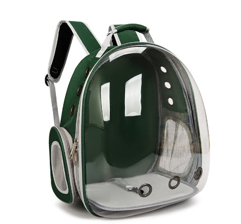 Green Pet Carrier Backpack with Transparent Window 33*18*42cm