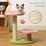 Blue Compact Cat Climbing Frame with Dual-Level Sisal Posts and Playful Design - Perfect for Scratching and Jumping