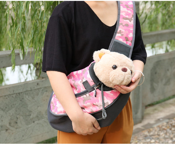 Size S Pink Lightweight Single Shoulder Pet Sling Bag -  Stylish Durable Oxford Fabric Carrier