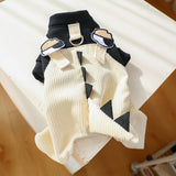 XS Dinosaur Bib Pants Cute Four-Legged Dog Clothes - Spring/Summer Pet Outfit, Soft & Breathable