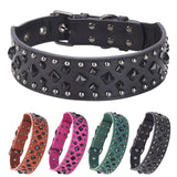 Size S Black 1 pack Stylish PU Leather Dog Collar with Spikes - Adjustable, Durable & Comfortable for Medium to Large Breeds