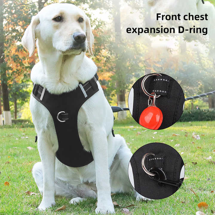 Size S Blue Reflective No-Pull Dog Harness - Adjustable & Durable for Large Breeds, Anti-Escape Design