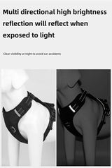 Size S Blue Reflective No-Pull Dog Harness - Adjustable & Durable for Large Breeds, Anti-Escape Design