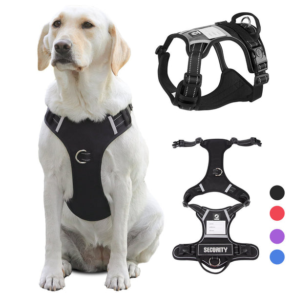 Size XL Purple Reflective No-Pull Dog Harness - Adjustable & Durable for Large Breeds, Anti-Escape Design