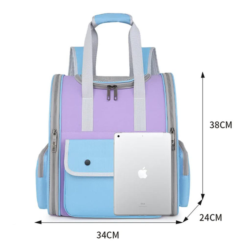 Orange Portable Pet Carrier Backpack - Spacious, Breathable, and Travel-Friendly for Cats and Small Dogs
