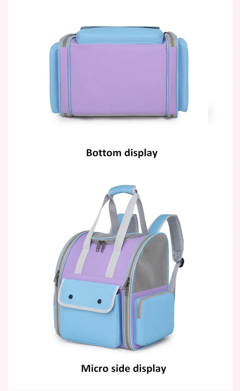 Khaki Portable Pet Carrier Backpack - Spacious, Breathable, and Travel-Friendly for Cats and Small Dogs