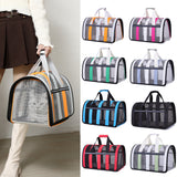 Size S Black And Blue Foldable Pet Carrier Bag - Lightweight, Breathable, and Spacious for All Seasons