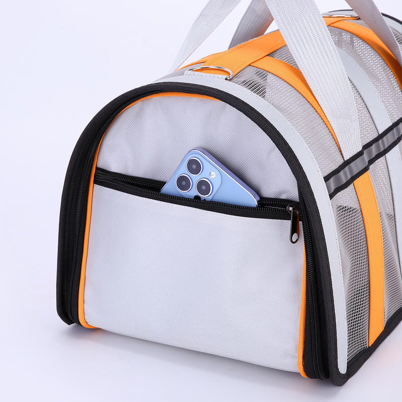 Size S Black And Blue Foldable Pet Carrier Bag - Lightweight, Breathable, and Spacious for All Seasons