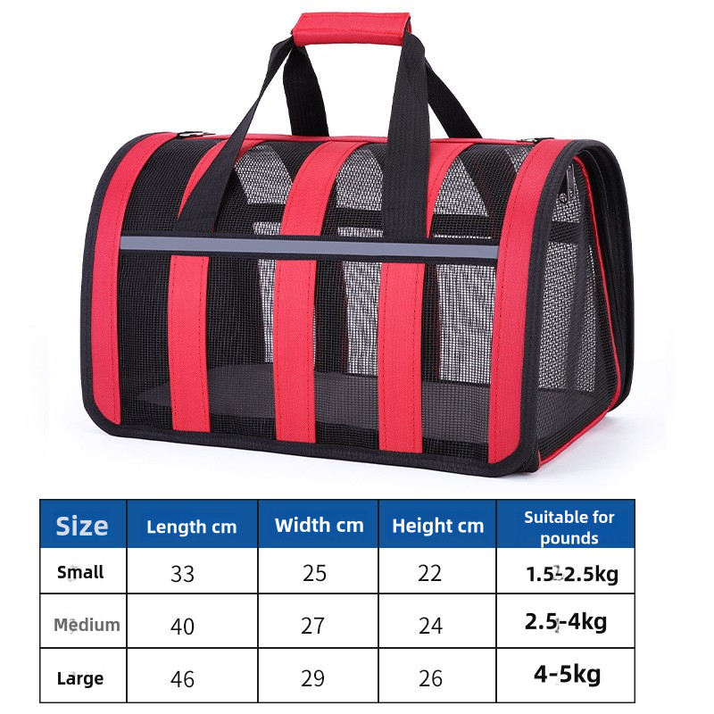 Size S Black And Blue Foldable Pet Carrier Bag - Lightweight, Breathable, and Spacious for All Seasons