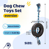 Blue Interactive Tire Rope Dog Toy - Heavy Duty Chew Toy for Dental Health & Play