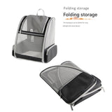 Beige Foldable Pet Carrier Backpack - Breathable Mesh Travel Bag for Cats & Small Dogs