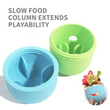 2 Pcs Green And Blue Interactive Pet Treat Dispensing Ball - Food-Grade Silicone Rolling Toy for Dogs with 1.5 cm Leakage Hole