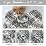 Yellow And White Pet Feeding Mat 50x70cm - Anti-Slip, Durable Diatom Mud Mat for Dogs and Cats, Easy to Clean