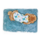 Blue Plush Pet Mat for Dogs and Cats - 70x100cm, Anti-Slip, Warm and Cozy for Autumn and Winter