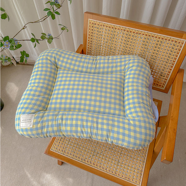 XS Yellow-blue All-Season Pet Bed - Soft Washable Dog & Cat Mat with Comfortable Cushion - Warm Winter Padding for Small to Large Pets