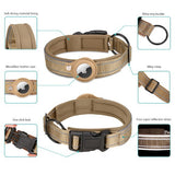 XL Blue-green Secure Nylon Dog Collar with Built-in Apple AirTag (not included) Holder Case - Pet Tracker Accessory