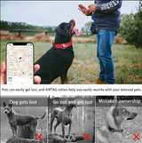 XL Red Secure Nylon Dog Collar with Built-in Apple AirTag (not included) Holder Case - Pet Tracker Accessory