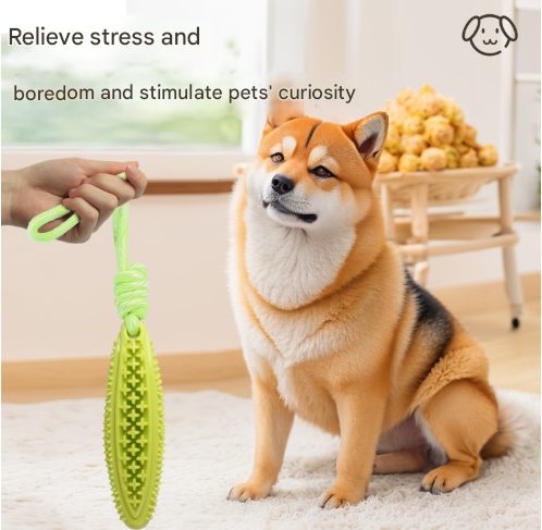 White Star Long Olive Durable Cotton Rope Dog Toy Set (2-Pack) - Chew, Tug & Treat Dispensing Ball for Dental Health