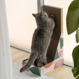 Triple Pattern Cat Scratching Post and Lounge - 350x250x600mm Corrugated Cardboard