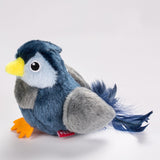 Interactive Plush Cat Toy - Lifelike Bird with Chirping Sounds and Feathers,Purple Gray